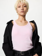 UNIQLO Women's Racer Back Bra Top (Ribbed) - 10 PINK