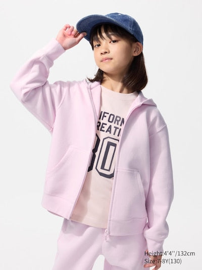 UNIQLO Kids' DRY Sweat Full-Zip Hoodie - 10 PINK