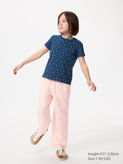 UNIQLO Kids' Linen Blend Wide Trousers - 10 PINK