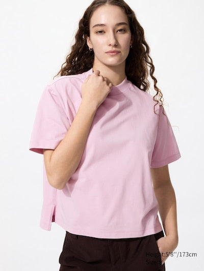 UNIQLO Women's AIRism Cotton T-Shirt - 11 PINK