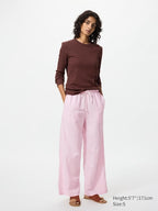 UNIQLO Women's Linen Blend Easy Trousers - 11 PINK