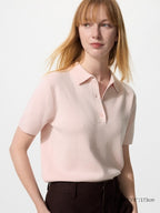 UNIQLO Women's Polo Jumper (Short Sleeve) - 11 PINK