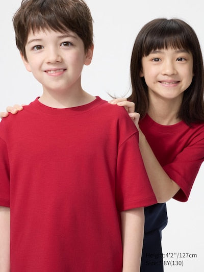 UNIQLO Kids' AIRism Cotton Crew Neck T-Shirt - 15 RED