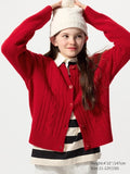 UNIQLO Kids' Soufflé Yarn Cardigan - 15 RED