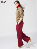 UNIQLO Unisex Sweat Straight Trousers - 17 RED