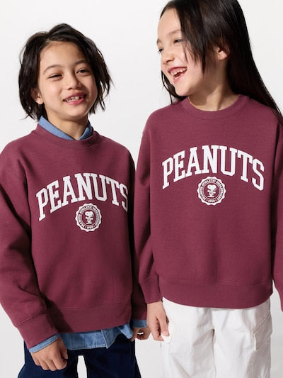 UNIQLO PEANUTS UT DRY Graphic Sweatshirt - 18 WINE