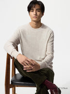 UNIQLO Men's 100% Merino Crew Neck Jumper - 30 NATURAL