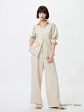 UNIQLO Women's Linen Blend Easy Trousers - 30 NATURAL