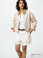UNIQLO Unisex Zip-Up Short Jacket - 30 NATURAL