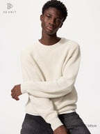 UNIQLO Unisex Washable 3D Knit Seamless Crew Neck Jumper - 30 NATURAL