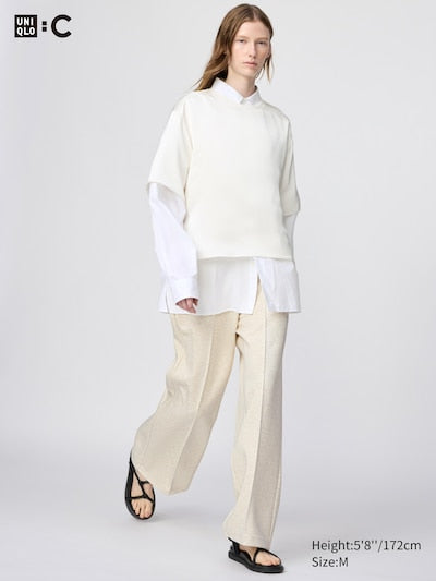 UNIQLO Unisex Sweat Straight Trousers - 30 NATURAL