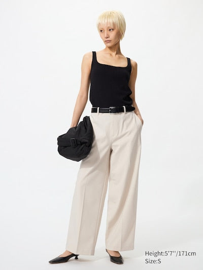 UNIQLO Women's Smart Wide Trousers - 30 NATURAL