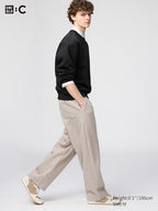 UNIQLO Unisex Sweat Wide Trousers - 31 BEIGE