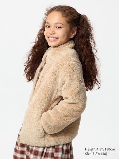 UNIQLO Kids' Fluffy Fleece Full-Zip Jacket - 31 BEIGE
