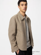 UNIQLO Men's Single Collar Short Blouson - 32 BEIGE