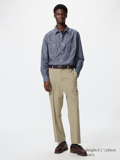 UNIQLO Men's Smart Ankle Trousers - 32 BEIGE
