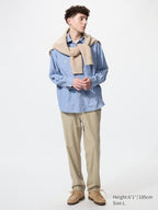UNIQLO Men's Linen Blend Relaxed Trousers - 32 BEIGE