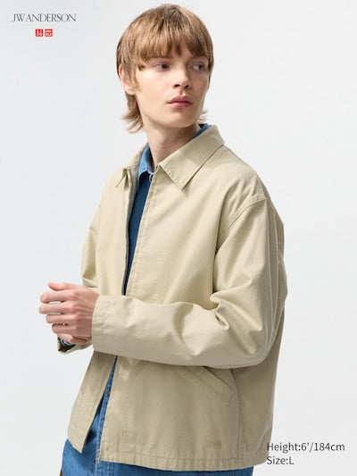 UNIQLO Men's Zip-Up Blouson - 32 BEIGE