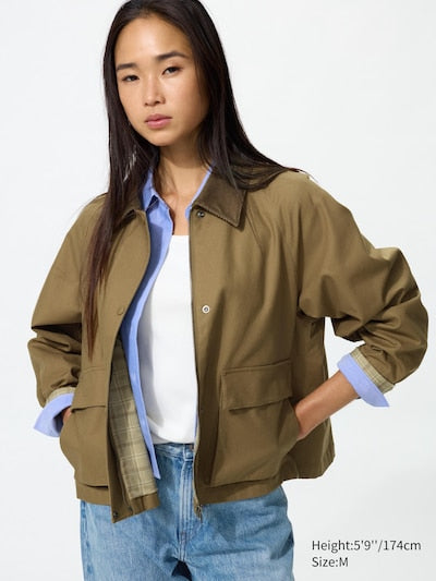 UNIQLO Women's Utility Short Jacket - 33 KHAKI