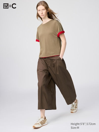 UNIQLO Unisex Cotton Culottes - 34 BROWN