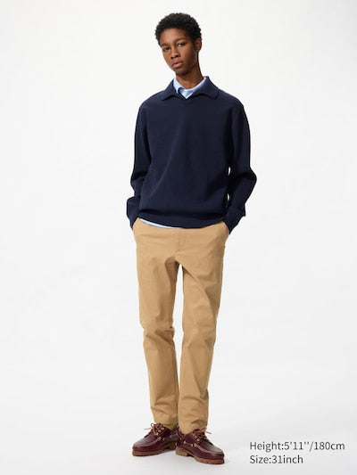 UNIQLO Men's Slim Chino Trousers - 35 BROWN
