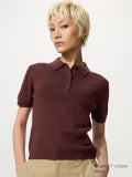 UNIQLO Women's Polo Jumper (Short Sleeve) - 36 BROWN
