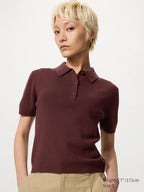 UNIQLO Women's Polo Jumper (Short Sleeve) - 36 BROWN