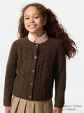 UNIQLO Kids' Soufflé Yarn Cardigan - 38 DARK BROWN