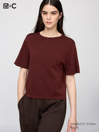 UNIQLO Women's Boxy Knit T-Shirt - 38 DARK BROWN