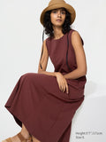UNIQLO Women's Ultra Stretch AIRism Dress (Sleeveless) - 38 DARK BROWN
