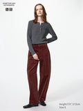 UNIQLO Corduroy Barrel Trousers - 38 DARK BROWN