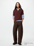 UNIQLO Unisex Jersey Barrel Leg Trousers - 39 DARK BROWN