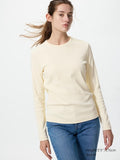 UNIQLO Unisex Soft Ribbed T-Shirt (Long Sleeve) - 40 CREAM