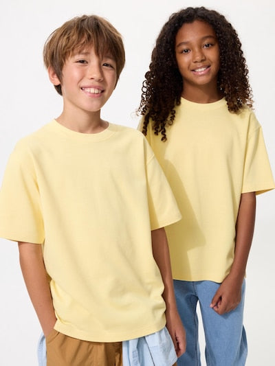 UNIQLO Kids' AIRism Cotton Crew Neck T-Shirt - 41 YELLOW