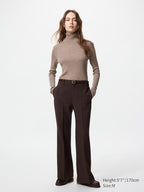 UNIQLO Women's 100% Merino Ribbed Turtleneck Jumper - 09 BLACK