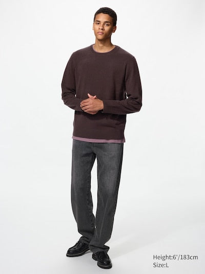 UNIQLO 100% Cashmere Crew Neck Jumper - 72 PURPLE