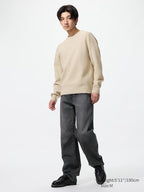 UNIQLO Washable Milano Ribbed Crew Neck Jumper - 38 DARK BROWN