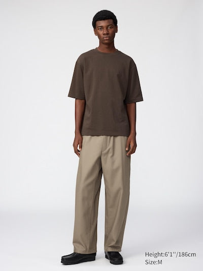 UNIQLO AIRism Cotton Oversized Crew Neck T-Shirt - 09 BLACK
