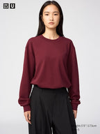 UNIQLO AIRism Cotton Crew Neck T-Shirt (Long Sleeve) - 12 PINK