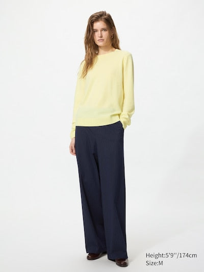 UNIQLO 100% Cashmere Crew Neck Jumper - 50 LIGHT GREEN