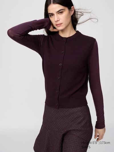 UNIQLO Women's HEATTECH Extra Warm Cashmere Blend Crew Neck T-Shirt - 30 NATURAL