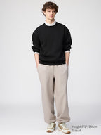 UNIQLO Unisex Sweat Wide Trousers - 09 BLACK