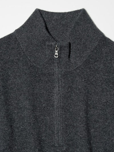UNIQLO 100% Cashmere Half-Zip Jumper - 69 NAVY