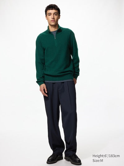 UNIQLO 100% Cashmere Half-Zip Jumper - 09 BLACK