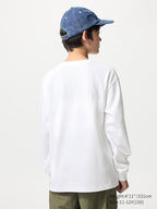 UNIQLO Kids' AIRism Cotton Crew Neck T-Shirt (Long Sleeve) - 00 WHITE