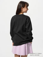 UNIQLO Kids' AIRism Cotton Crew Neck T-Shirt (Long Sleeve) - 09 BLACK