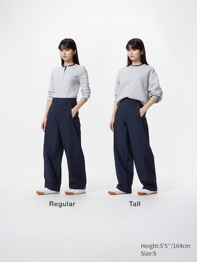 UNIQLO Unisex Jersey Barrel Leg Trousers - 39 DARK BROWN