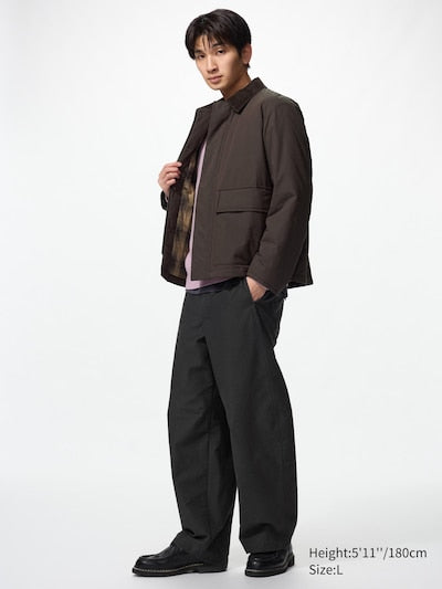 UNIQLO Jersey Barrel Leg Trousers - 32 BEIGE