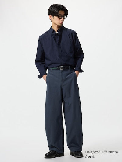 UNIQLO Unisex Jersey Barrel Leg Trousers - 09 BLACK