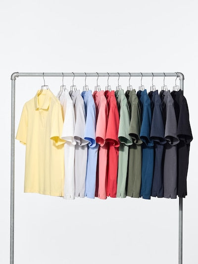 UNIQLO Unisex AIRism Cotton Piqué Polo Shirt - 62 BLUE